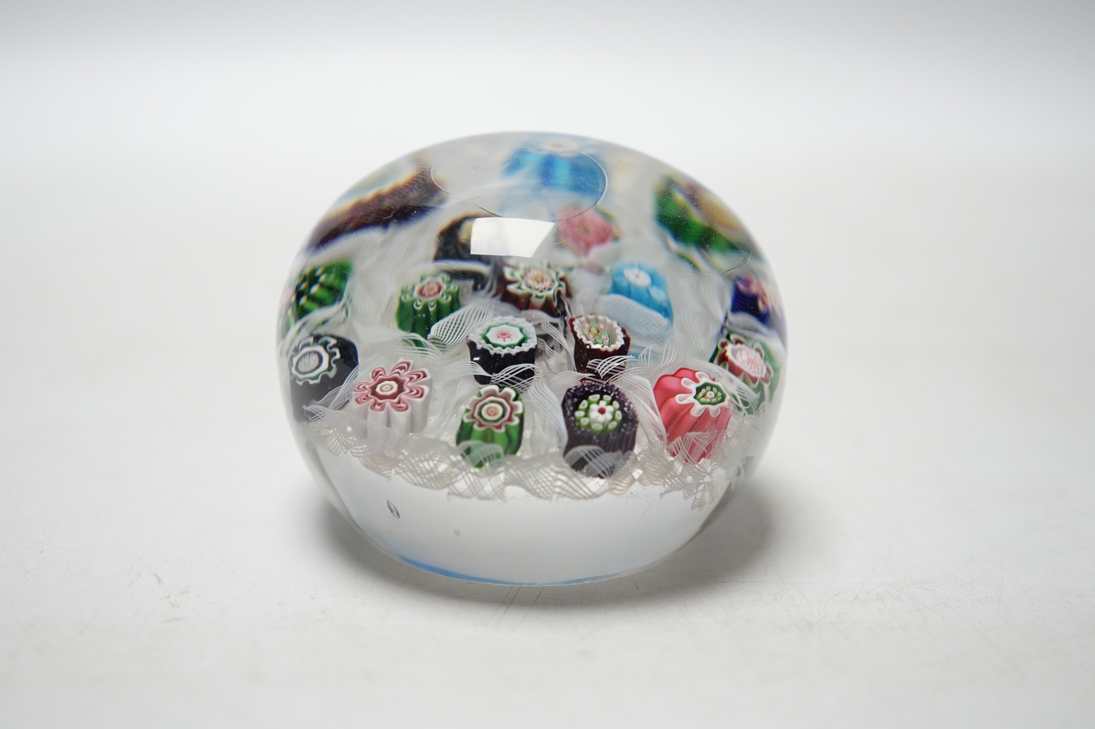 A Clichy upset muslin paperweight, 7cm diameter
